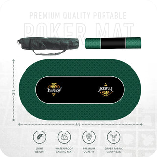 Acesfull Poker Mat - Oval, 6x3ft