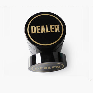 Acrylic Gaming Dealer Button - Black, Set of 5 - Acesfull