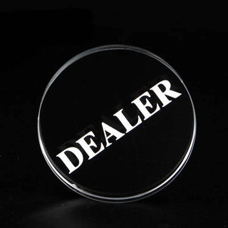Acrylic Gaming Dealer Button - Clear, Set of 5 - Acesfull