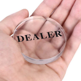Acrylic Gaming Dealer Button - Clear, Set of 5 - Acesfull