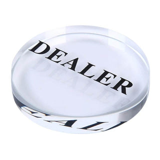 Acrylic Gaming Dealer Button - Clear, Set of 5 - Acesfull