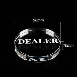 Acrylic Gaming Dealer Button - Clear, Set of 5 - Acesfull