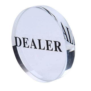 Acrylic Gaming Dealer Button - Clear, Set of 5 - Acesfull