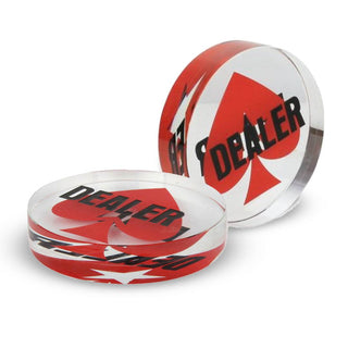 Acrylic Gaming Dealer Button - Crystal, Set of 5 - Acesfull