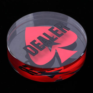 Acrylic Gaming Dealer Button - Crystal, Set of 5 - Acesfull