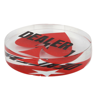 Acrylic Gaming Dealer Button - Crystal, Set of 5 - Acesfull