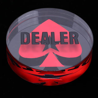 Acrylic Gaming Dealer Button - Crystal, Set of 5 - Acesfull