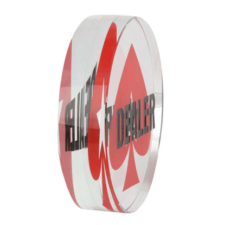 Acrylic Gaming Dealer Button - Crystal, Set of 5 - Acesfull