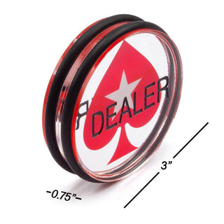 Acrylic Gaming Dealer Button - Transparent, Set of 5 - Acesfull