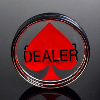 Acrylic Gaming Dealer Button - Transparent, Set of 5 - Acesfull