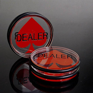 Acrylic Gaming Dealer Button - Transparent, Set of 5 - Acesfull