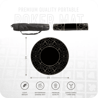 Astra Series Poker Table Mat - Round, 5x5ft - Acesfull