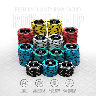 Bank Casino Chipset - EPT, 300/500 Pcs, Clay, 40mm, 14g - Acesfull