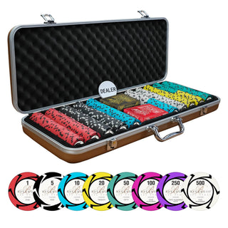 Bellagio Casino Poker Chipset - EPT, 300/500 Pcs, Clay, 40mm, 14g - Acesfull