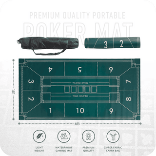 Gripper Series Poker Table Mat - Rectangle, 6x3ft - Acesfull