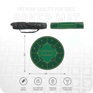 Gripper Series Poker Table Mat - Round, 4x4ft - Acesfull
