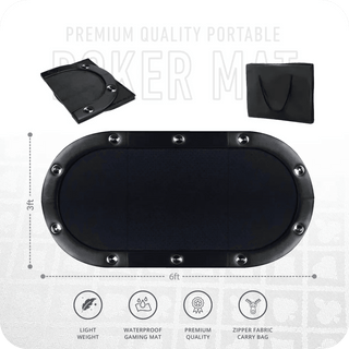 Masterfold Poker Tabletop - Oval, 6x3ft - Acesfull