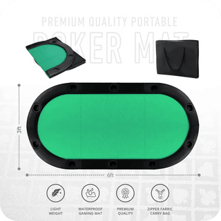 Masterfold Poker Tabletop - Oval, 6x3ft - Acesfull