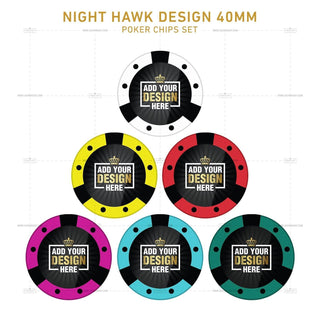 Customisable Poker Chips - Night Hawk, Clay, 40mm, 14g - Acesfull