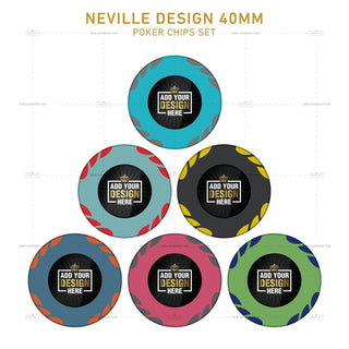Customisable Poker Chips - Neville, Clay, 40mm, 14g - Acesfull