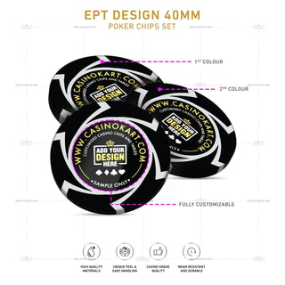 Customisable Poker Chips - EPT, Clay, 40mm, 14g - Acesfull
