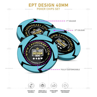 Customisable Poker Chips - EPT, Clay, 40mm, 14g - Acesfull