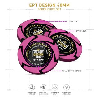 Customisable Poker Chips - EPT, Clay, 40mm, 14g - Acesfull