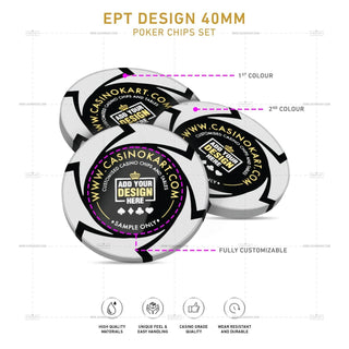 Customisable Poker Chips - EPT, Clay, 40mm, 14g - Acesfull