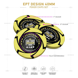 Customisable Poker Chips - EPT, Clay, 40mm, 14g - Acesfull