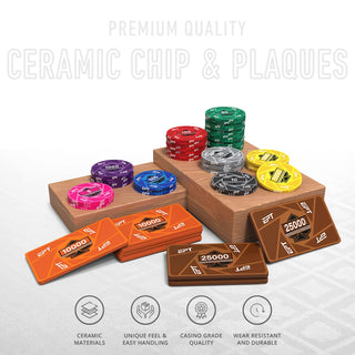 EPT Poker Chipset - 300/500 Pcs, 10/20 Plaques, Ceramic, 40mm, 10g - Acesfull