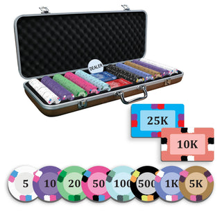 Evy Poker Chipset - 300/500 Pcs, 10/20 Plaques, Ceramic, 40mm, 10g - Acesfull