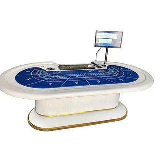 Feather White Baccarat Table - Acesfull