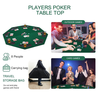 Folding Poker Tabletop - Octagonal, 4x4ft - Acesfull