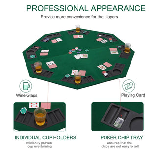 Folding Poker Tabletop - Octagonal, 4x4ft - Acesfull
