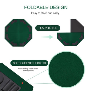 Folding Poker Tabletop - Octagonal, 4x4ft - Acesfull
