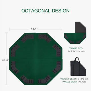 Folding Poker Tabletop - Octagonal, 4x4ft - Acesfull
