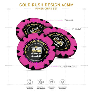 Customisable Poker Chips - Gold Rush, Clay, 40mm, 14g - Acesfull