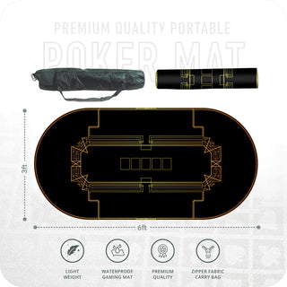 Gambit Poker Mat - Oval, 6x3ft