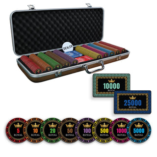 Golden Jade Poker Chipset - 300/500 Pcs, 10/20 Plaques, Ceramic, 40mm, 10g - Acesfull