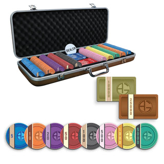 Helix Poker Chipset - 300/500 Pcs, 10/20 Plaques, Ceramic, 40mm, 10g - Acesfull