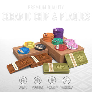 Helix Poker Chipset - 300/500 Pcs, 10/20 Plaques, Ceramic, 40mm, 10g - Acesfull