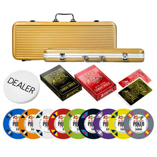 King of The River Poker Chipset - 300/500 Pcs, Ceramic, 40mm, 10g - Acesfull