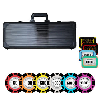 Modiano Poker Chipset - TN, 300/500/800/1000 Pcs, 10/30/50/80 Plaques, Clay, 45mm, 18g