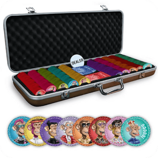 NFT Monkey Poker Chipset - 300/500 Pcs, Ceramic, 40mm, 10g - Acesfull