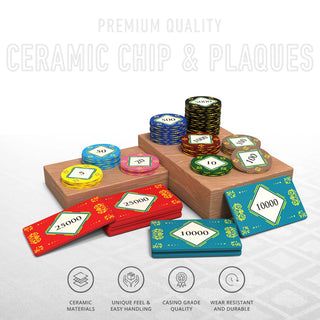 Noble Poker Chipset - 300/500 Pcs, 10/20 Plaques, Ceramic, 40mm, 10g - Acesfull