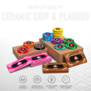 Pokerstars EPT Poker Chipset - 300/500 Pcs, 10/20 Plaques, Ceramic, 40mm, 10g - Acesfull