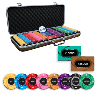The Lodge Poker Chipset - 300/500 Pcs, 10/20 Plaques, Ceramic, 40mm, 10g - Acesfull