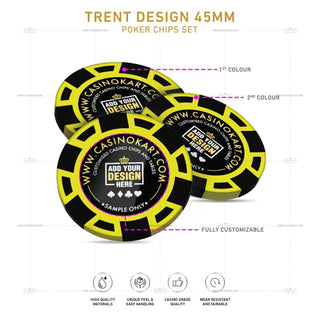 Customisable Poker Chips - Trent, Clay, 45mm, 18g - Acesfull