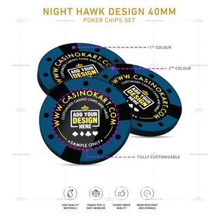 Customisable Gaming Chips - Night Hawk, Clay, 40mm, 14g