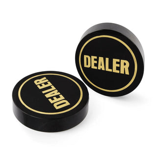 Acrylic Gaming Dealer Button - Black, Set of 5